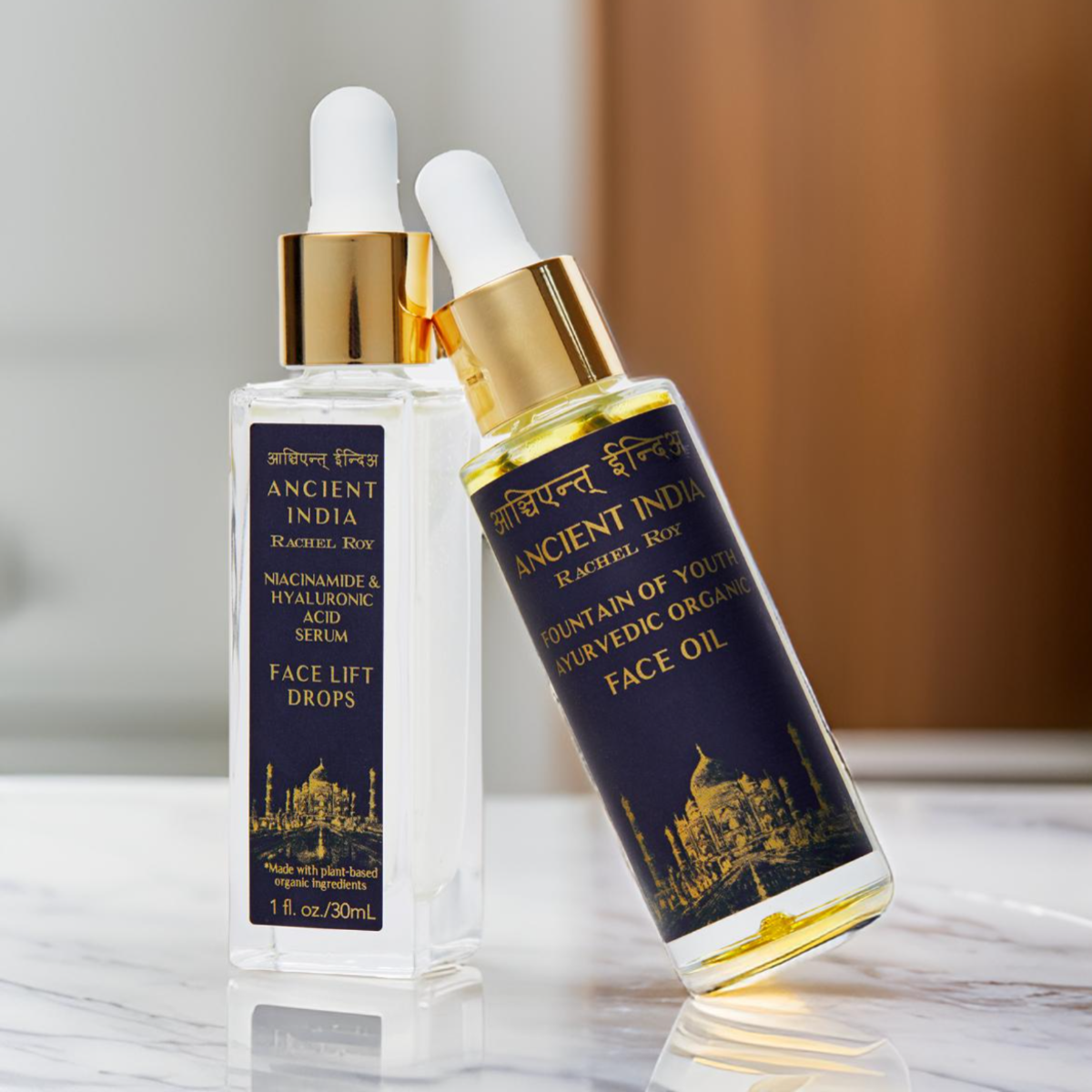 Ancient India by Rachel Roy — Face Lift Drops serum and Fountain of Youth face oil