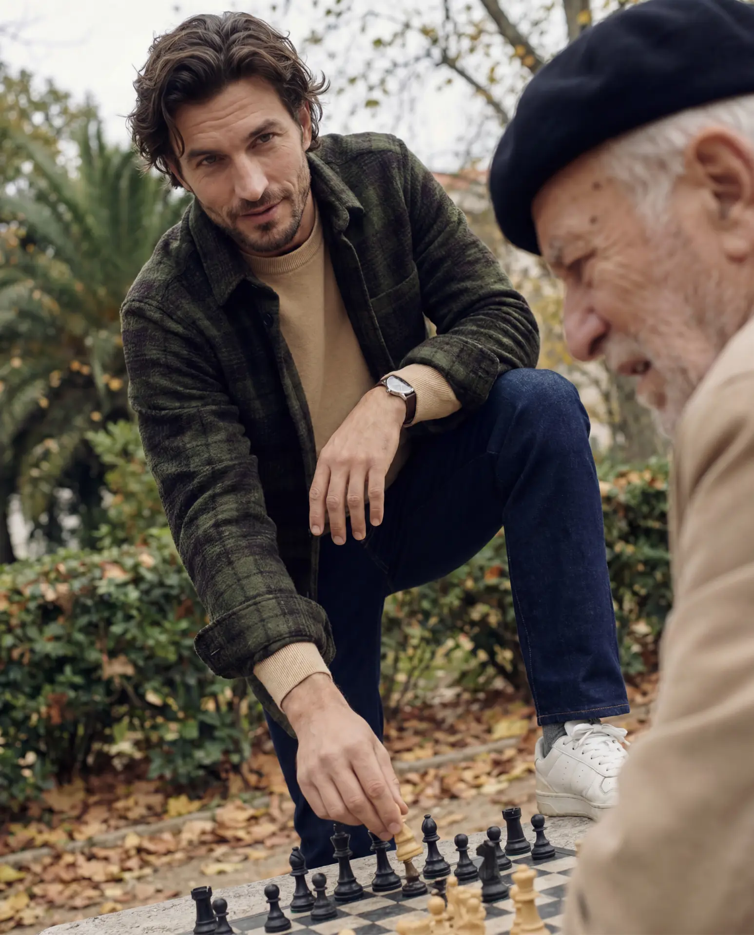 Indigold F/W editorial — Plaid Overshirt, Chess